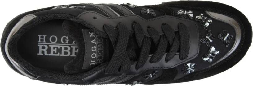 Hogan Vlinder Sneakers met Suède Details Black Dames