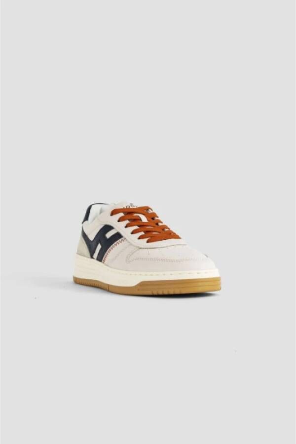 Hogan Wit Blauw Leren Sneakers Memory Foam Multicolor Heren
