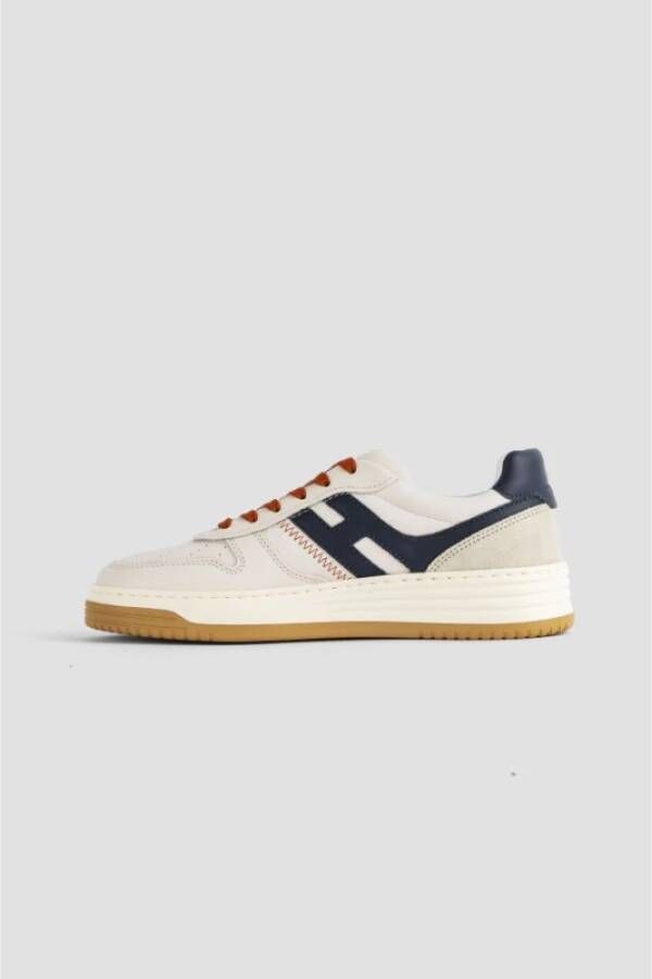 Hogan Wit Blauw Leren Sneakers Memory Foam Multicolor Heren