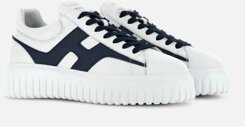 Hogan Wit en blauw leren sneakers White Heren