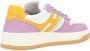 Hogan Wit paars en geel leren sneaker Purple Dames - Thumbnail 5