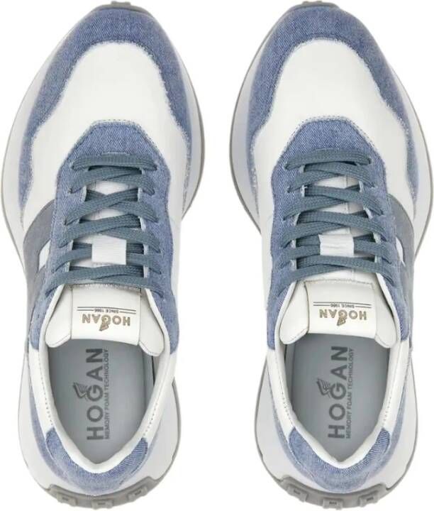 Hogan Wit Lichtblauwe Hardloopschoenen Blue Dames