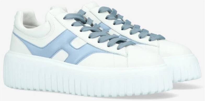 Hogan Witte en blauwe leren sneakers White Dames