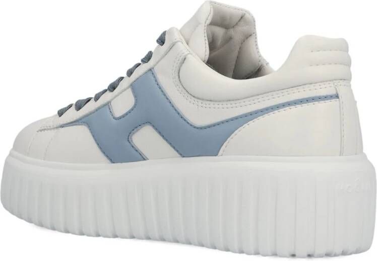 Hogan Witte en blauwe leren sneakers White Dames