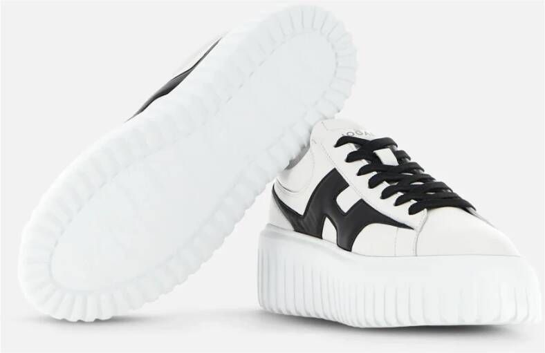 Hogan Witte en zwarte leren sneakers White Heren