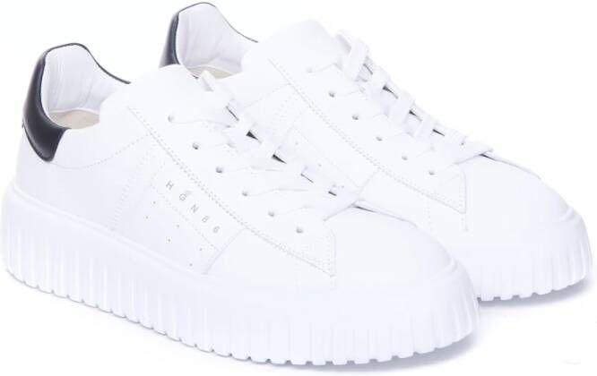 Hogan Witte H-Strepen Sneakers Ronde Neus