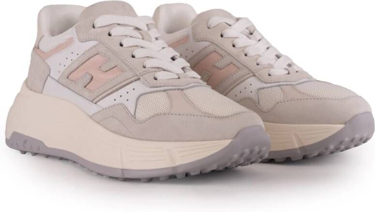 Hogan Witte Leren en Mesh Sneakers Multicolor Dames