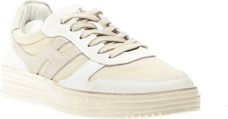 Hogan Witte Leren en Stoffen Sneakers White Heren