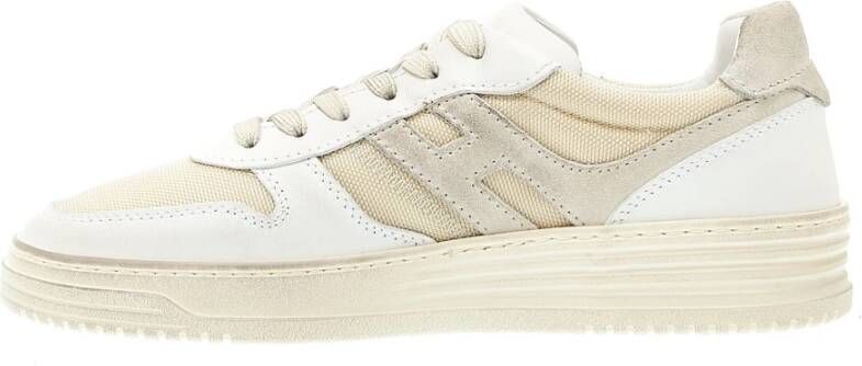 Hogan Witte Leren en Stoffen Sneakers White Heren