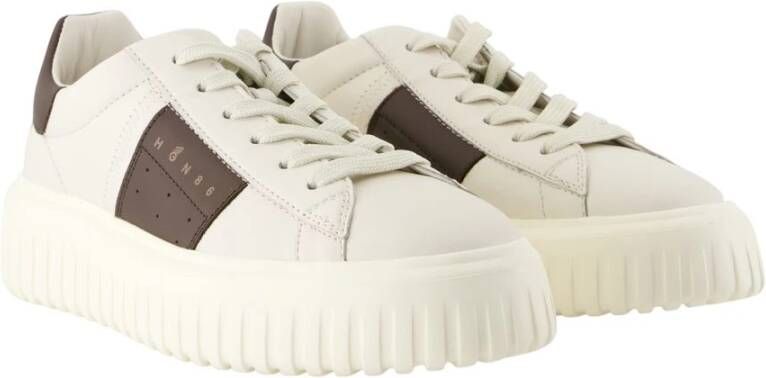 Hogan Witte Leren Gestreepte Sneakers