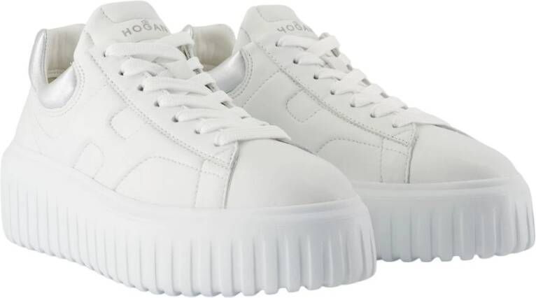 Hogan Witte Leren Gestreepte Sneakers