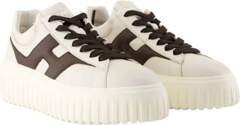 Hogan Witte Leren Gestreepte Sneakers