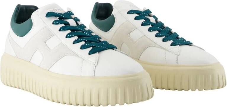 Hogan Witte Leren Gestreepte Sneakers