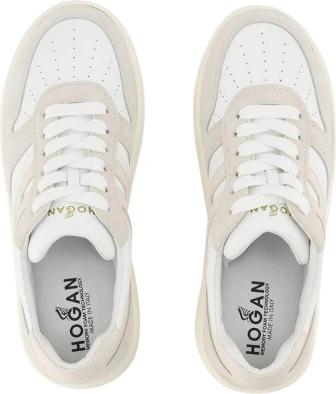 Hogan Witte Leren H630 Sneakers Beige Dames