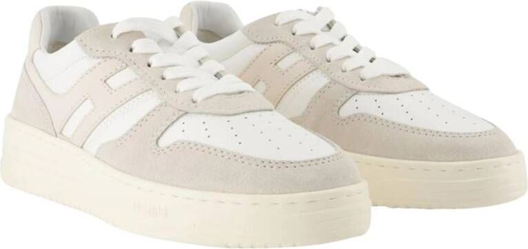 Hogan Witte Leren H630 Sneakers Beige Dames