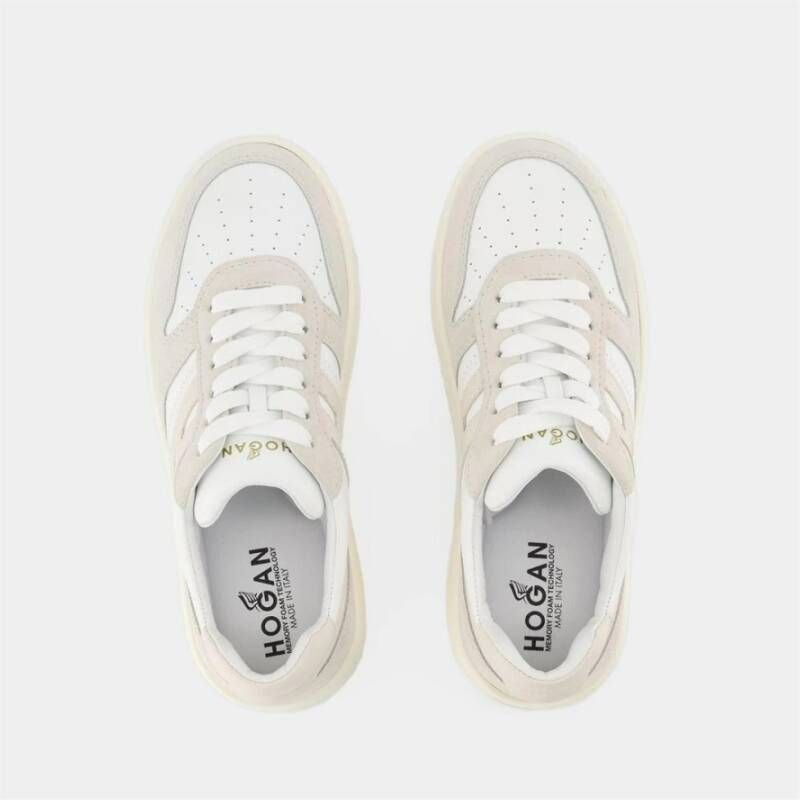 Hogan Witte Leren H630 Sneakers Beige Dames