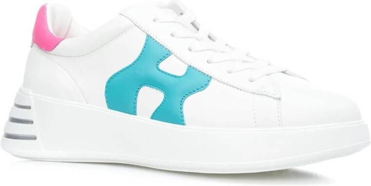 Hogan Witte Leren Plateau Sneakers Ss23 White Dames