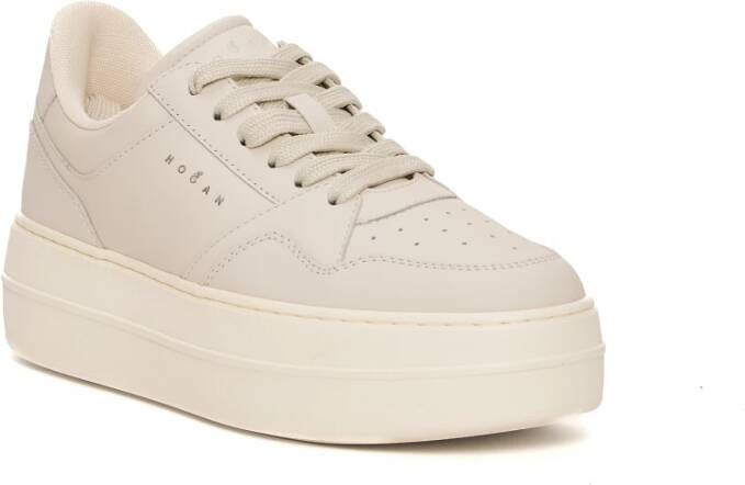 Hogan Witte Leren Skyscraper Sneakers White Dames
