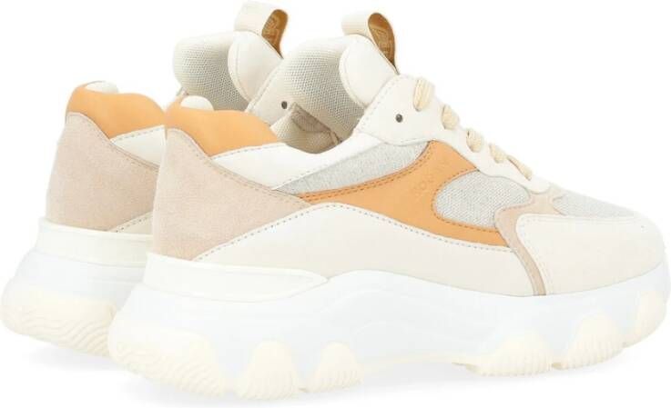 Hogan Witte Leren Sneaker met Cuoio Kleurige Details Multicolor Dames