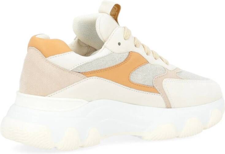 Hogan Witte Leren Sneaker met Cuoio Kleurige Details Multicolor Dames