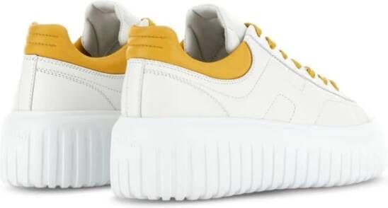 Hogan Strepen Leren Sneakers Wit White Dames