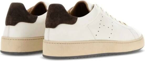 Hogan Witte Leren Sneakers Geperforeerd Logo White Heren