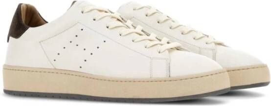 Hogan Witte Leren Sneakers Geperforeerd Logo White Heren