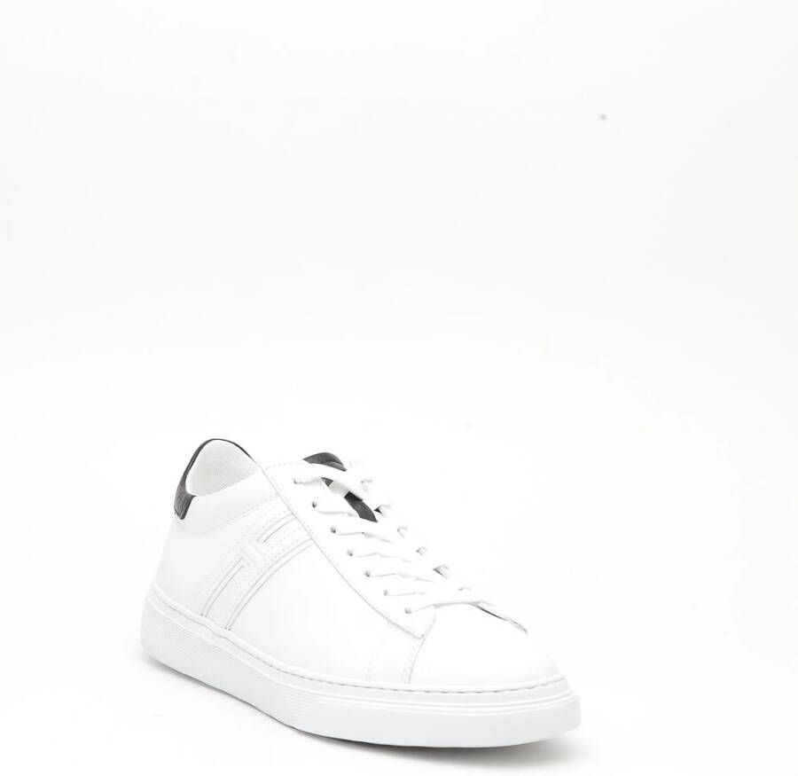 Hogan Witte Leren Sneakers met Blauwe Details White Heren