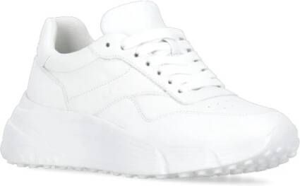 Hogan Witte Leren Sneakers met Gegraveerd Logo White Dames