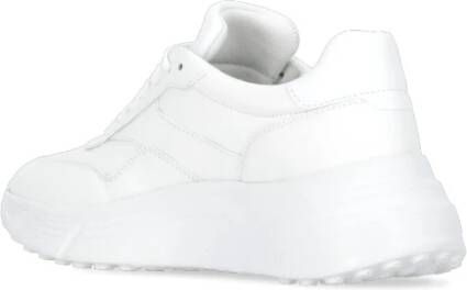 Hogan Witte Leren Sneakers met Gegraveerd Logo White Dames