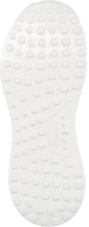 Hogan Witte Leren Sneakers met Gegraveerd Logo White Dames
