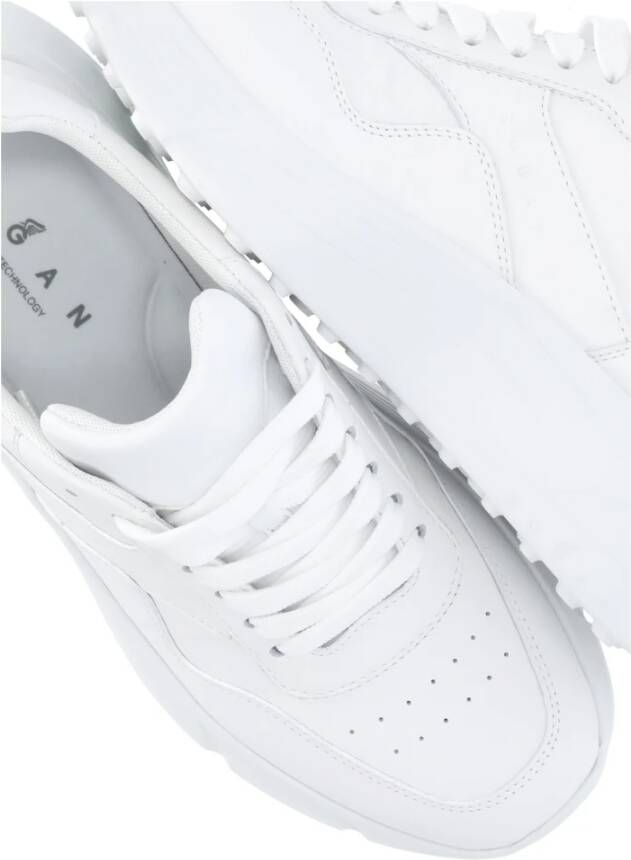 Hogan Witte Leren Sneakers met Gegraveerd Logo White Dames