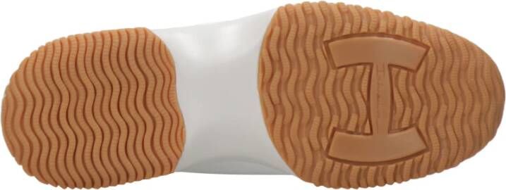 Hogan Witte leren sneakers met geperforeerde zijkant