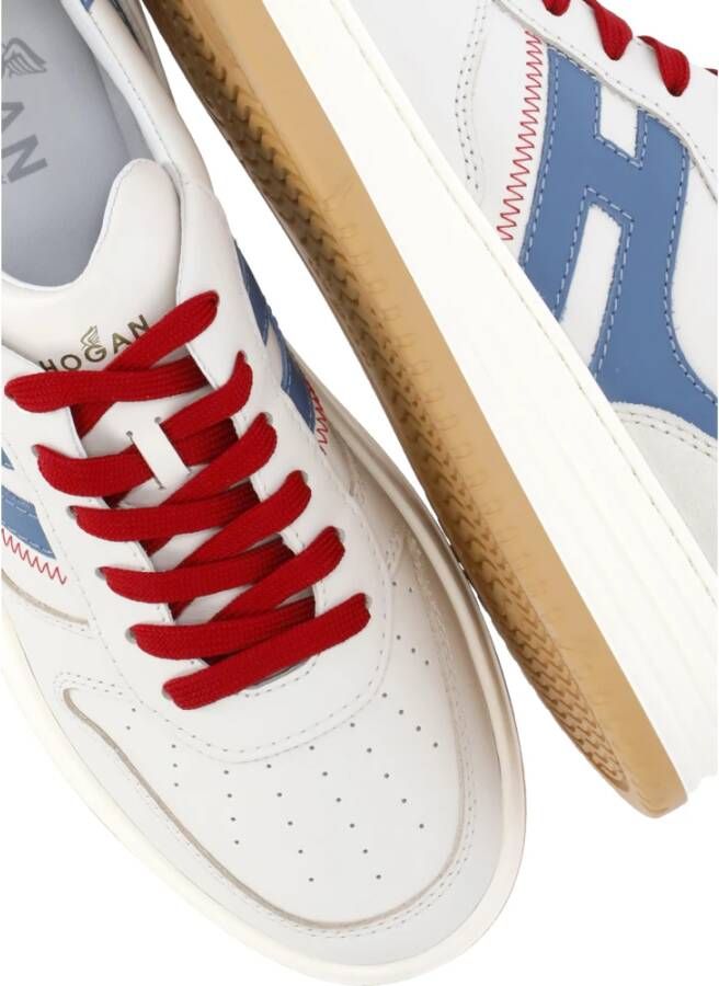 Hogan Witte leren sneakers met iconisch logo