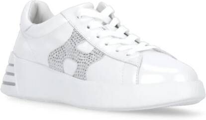 Hogan Witte Leren Sneakers met Lurex Details White Dames