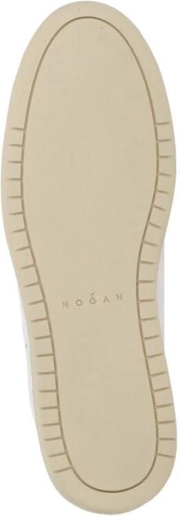 Hogan Witte Leren Sneakers met Openwerkdetails White Heren