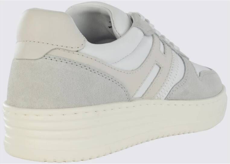 Hogan Witte Leren Sneakers met Ronde Neus