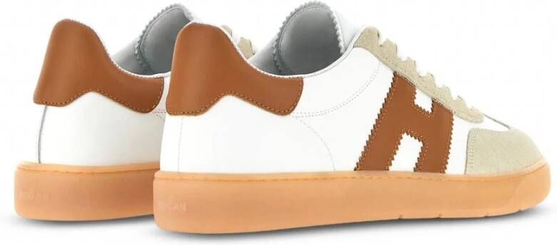 Hogan Witte leren sneakers met suède inzetten Multicolor Heren