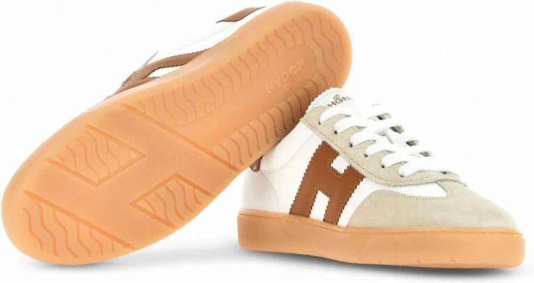 Hogan Witte leren sneakers met suède inzetten Multicolor Heren