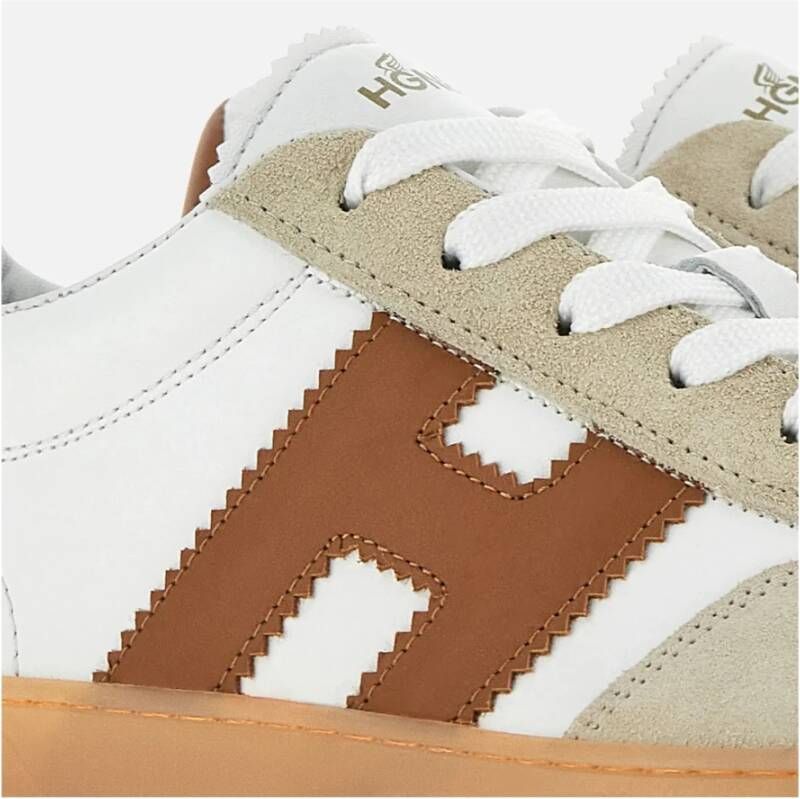 Hogan Witte leren sneakers met suède inzetten Multicolor Heren