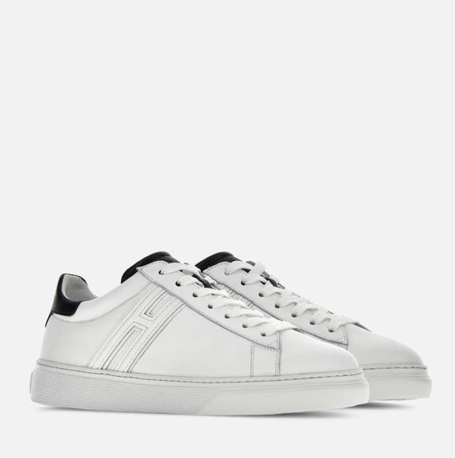 Hogan Witte Leren Sneakers met Textuurdetails Wit Heren