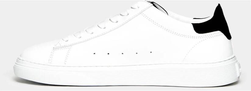Hogan Witte Leren Sneakers met Zwarte Details White Heren