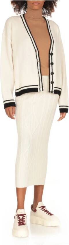 Hogan Gestreepte Ivory Sneakers Beige Dames