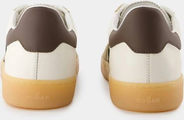 Hogan Witte Leren Sneakers Ronde Neus White Heren