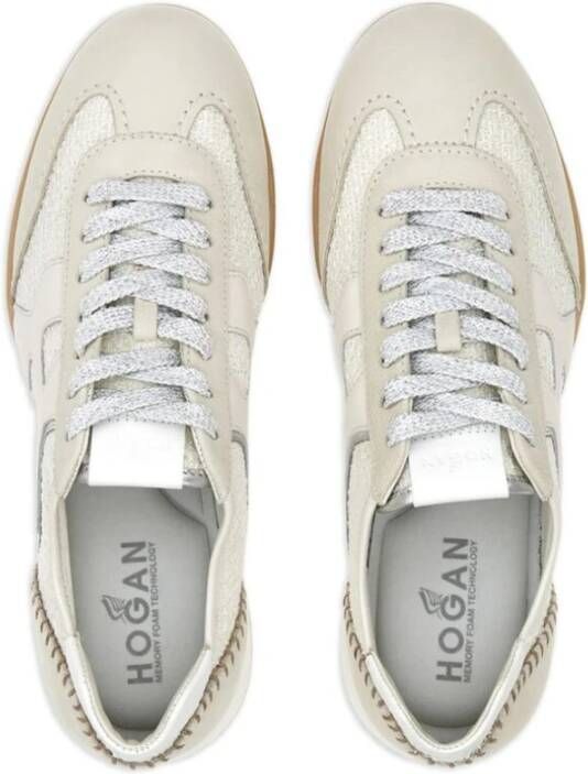 Hogan Witte Nubuck Leren Sneakers White Dames