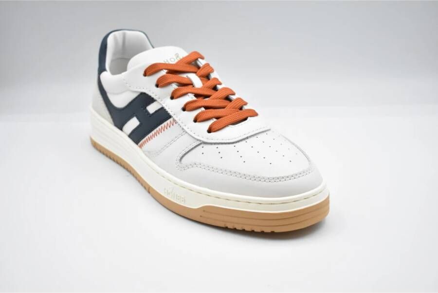 Hogan Witte Oranje Veterschoenen voor Mannen Multicolor Heren