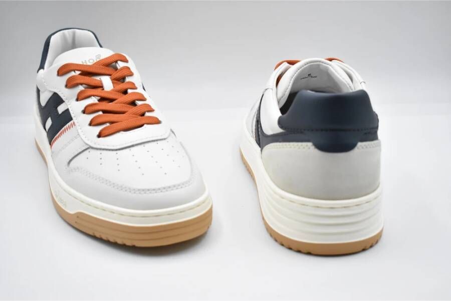 Hogan Witte Oranje Veterschoenen voor Mannen Multicolor Heren