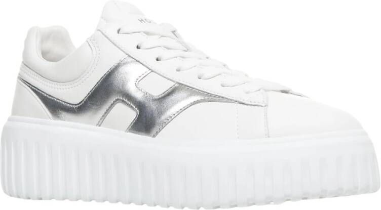 Hogan Witte Sneakers met Plateauzool White Dames