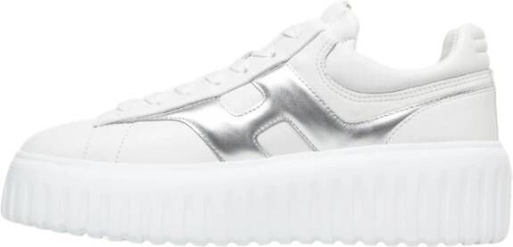Hogan Witte Sneakers met Plateauzool White Dames