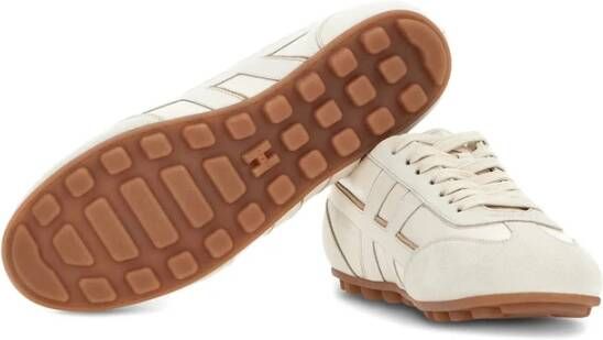 Hogan Witte Veterschoenen met Logopatch